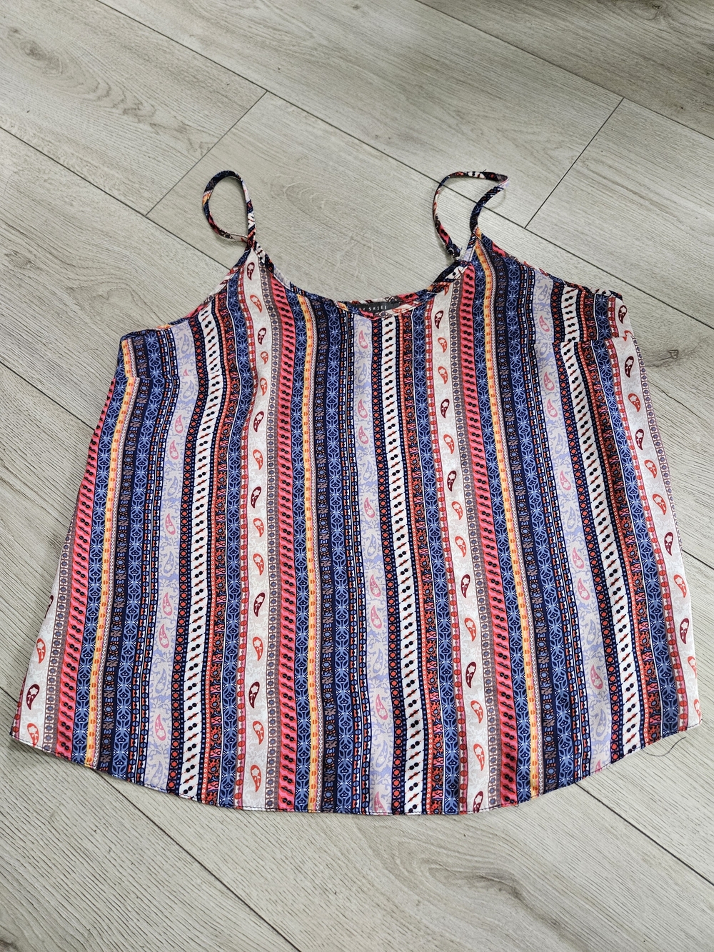 Suzy Shier Patterned Cami Tank Top Small S Boho Paisley Striped Cami 🌸